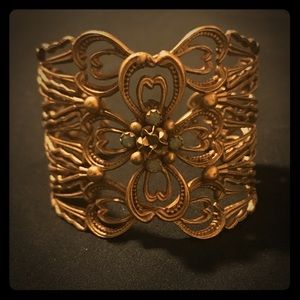 Gold-Plated Peacock Cuff